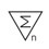 An upside-down triangle around a sideways M (the Greek capital letter Sigma) with an n near the bottom point